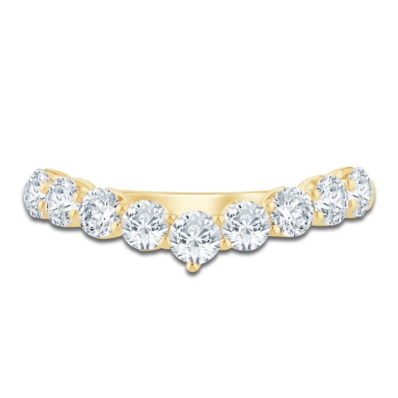 Main Image 3 of Lab-Grown Diamond Contour Anniversary Ring 1 ct tw 14K Yellow Gold