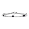 Thumbnail Image 1 of Oval-Cut Blue Lab-Created Sapphire & White Lab-Created Sapphire Station Bracelet Sterling Silver 7.5"