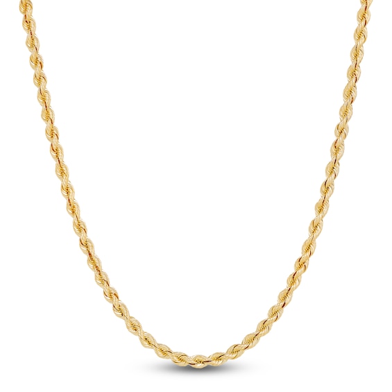 Jared The Galleria Of Jewelry Silk Rope Chain Necklace 2.5mm Solid 14K Yellow Gold 20"
