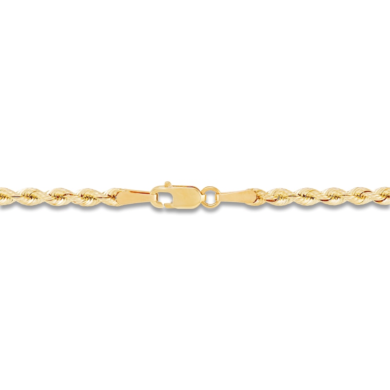 Main Image 2 of Silk Rope Chain Necklace 2.5mm Solid 14K Yellow Gold 20"