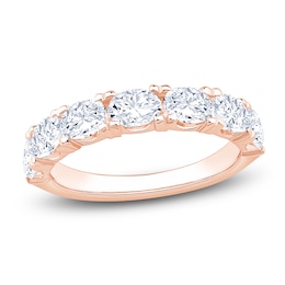 Certified Oval-Cut Diamond Anniversary Ring 1-5/8 ct tw 18K Rose Gold