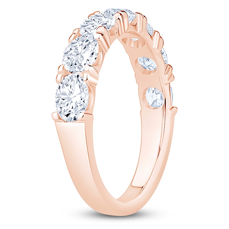 Main Image 2 of Certified Oval-Cut Diamond Anniversary Ring 1-5/8 ct tw 18K Rose Gold