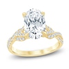 Thumbnail Image 1 of Oval-Cut Lab-Grown Diamond Engagement Ring 3-1/4 ct tw 14K Yellow Gold