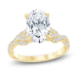Oval-Cut Lab-Grown Diamond Engagement Ring 3-1/4 ct tw 14K Yellow Gold