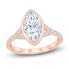 Thumbnail Image 1 of Marquise-Cut Lab-Grown Diamond Bezel-Set Engagement Ring 2-1/3 ct tw 14K Rose Gold