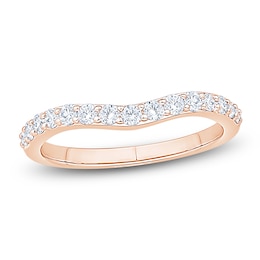 Certified Diamond Contour Anniversary Ring 3/8 ct tw 14K Rose Gold