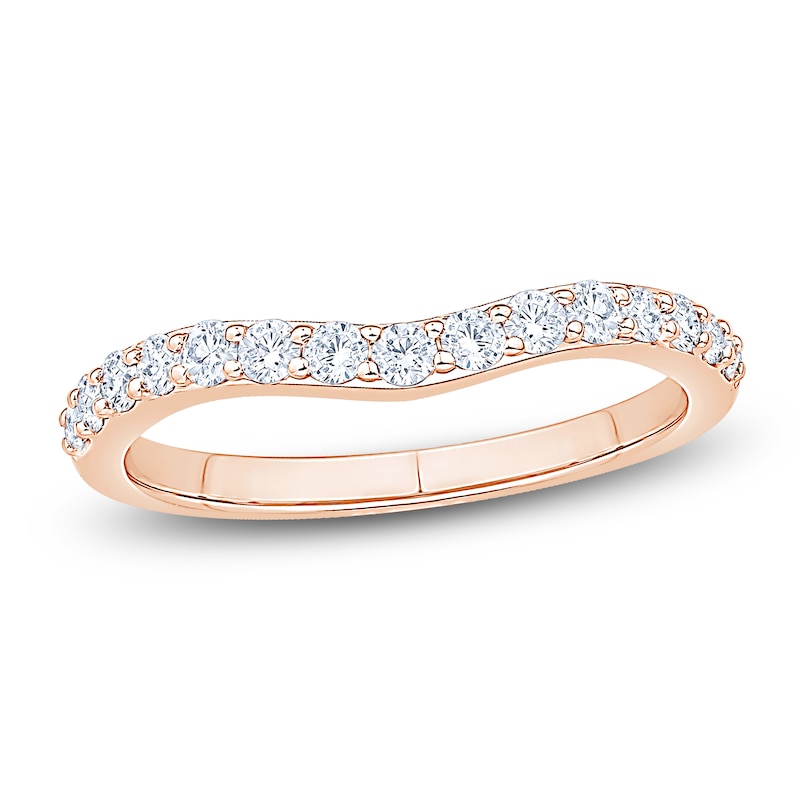 Main Image 1 of Certified Diamond Contour Anniversary Ring 3/8 ct tw 14K Rose Gold