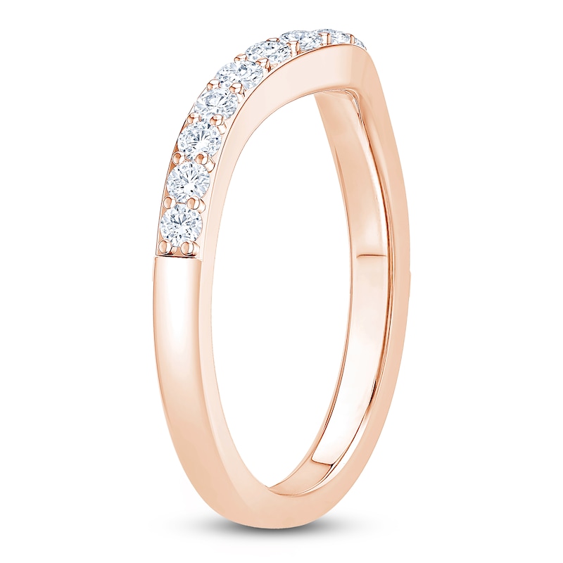 Main Image 2 of Certified Diamond Contour Anniversary Ring 3/8 ct tw 14K Rose Gold