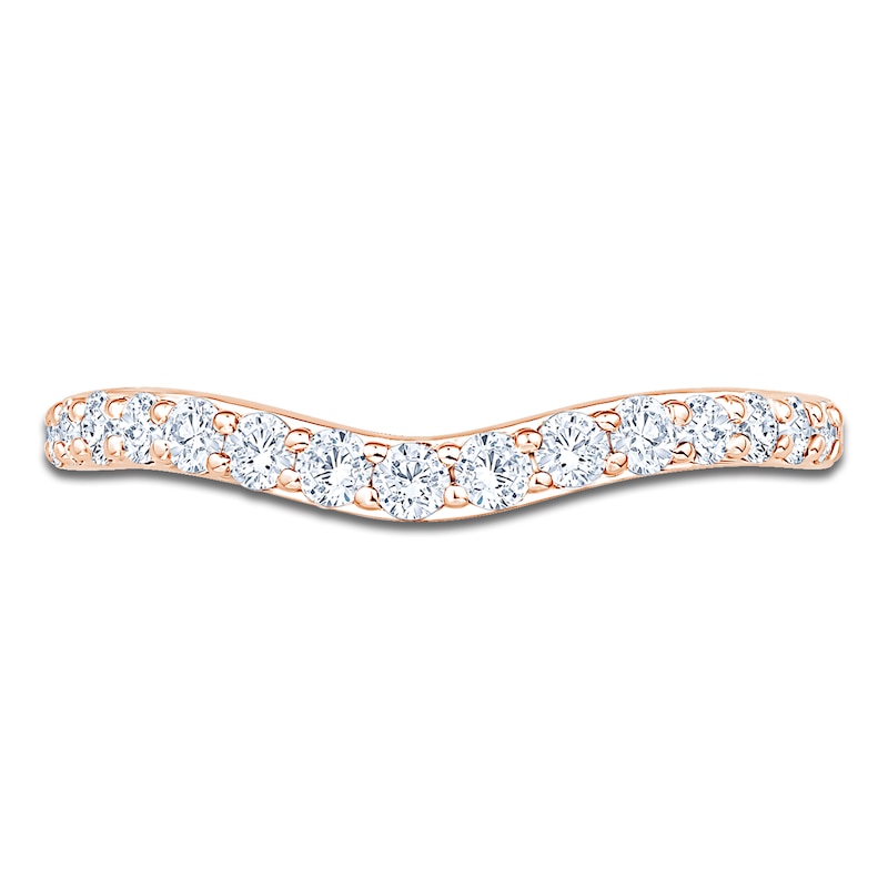 Main Image 3 of Certified Diamond Contour Anniversary Ring 3/8 ct tw 14K Rose Gold