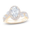 Thumbnail Image 1 of Oval-Cut Lab-Grown Diamond Halo Engagement Ring 2-5/8 ct tw 14K Yellow Gold