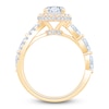 Thumbnail Image 2 of Oval-Cut Lab-Grown Diamond Halo Engagement Ring 2-5/8 ct tw 14K Yellow Gold