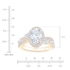 Thumbnail Image 4 of Oval-Cut Lab-Grown Diamond Halo Engagement Ring 2-5/8 ct tw 14K Yellow Gold