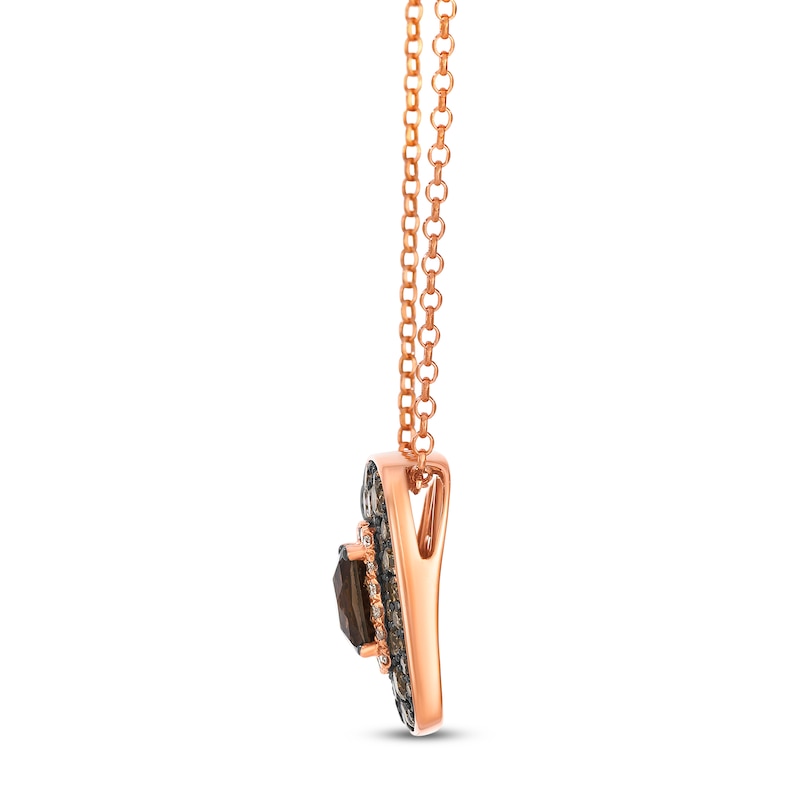 Main Image 2 of Le Vian Cushion-Cut Chocolate Quartz Necklace 1 1/4 ct tw 14K Strawberry Gold 19"