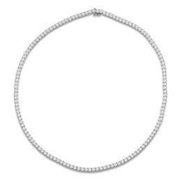 Men's White Lab-Created Sapphire 4mm Tennis Necklace Sterling Silver 22"