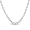 Thumbnail Image 2 of Men's White Lab-Created Sapphire 4mm Tennis Necklace Sterling Silver 22"