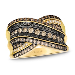 Le Vian Diamond Multi-Row Crossover Ring 1 ct tw 14K Honey Gold