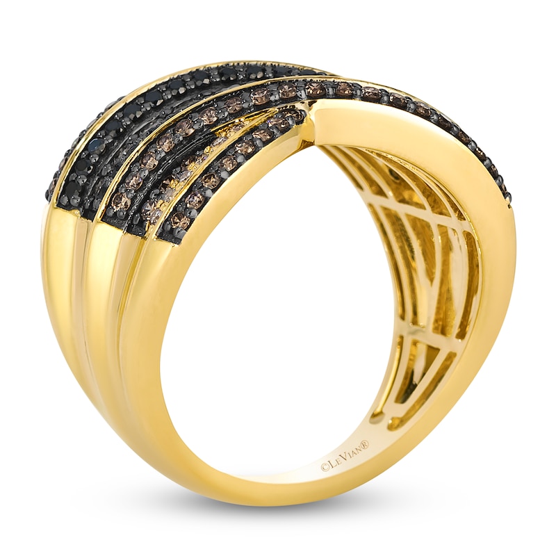 Main Image 2 of Le Vian Diamond Multi-Row Crossover Ring 1 ct tw 14K Honey Gold