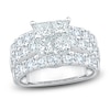 Thumbnail Image 1 of Certified Princess-Cut Quad Diamond Engagement Ring 4 ct tw 14K White Gold