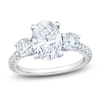 Thumbnail Image 1 of Oval & Round-Cut Lab-Grown Diamond Three-Stone Engagement Ring 3 ct tw Platinum