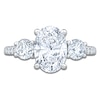 Thumbnail Image 3 of Oval & Round-Cut Lab-Grown Diamond Three-Stone Engagement Ring 3 ct tw Platinum