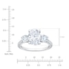 Thumbnail Image 4 of Oval & Round-Cut Lab-Grown Diamond Three-Stone Engagement Ring 3 ct tw Platinum