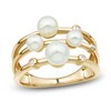 Thumbnail Image 1 of Cultured Pearl & Diamond Accent Three-Row Scatter Ring 14K Yellow Gold