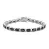 Thumbnail Image 1 of Cushion-Cut Natural Black Onyx & White Lab-Created Sapphire Bracelet Sterling Silver 7.25"
