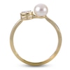Thumbnail Image 2 of Lab-Grown Diamond & Cultured Pearl Fashion Ring 1/4 ct tw 14K Yellow Gold