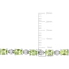 Thumbnail Image 3 of Oval-Cut Natural Peridot & Diamond Accent Bracelet Sterling Silver 7.25"