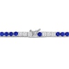 Thumbnail Image 2 of Blue & White Lab-Created Sapphire Tennis Necklace Sterling Silver 17"