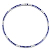 Thumbnail Image 4 of Blue & White Lab-Created Sapphire Tennis Necklace Sterling Silver 17"