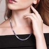 Thumbnail Image 6 of Blue & White Lab-Created Sapphire Tennis Necklace Sterling Silver 17"