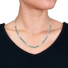 Thumbnail Image 5 of Lab-Created Emerald & White Lab-Created Sapphire Necklace Sterling Silver 17"