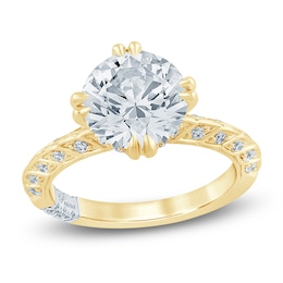 Pnina Tornai Lab-Grown Diamond Round-Cut Engagement Ring 3-1/3 ct tw 14K Yellow Gold
