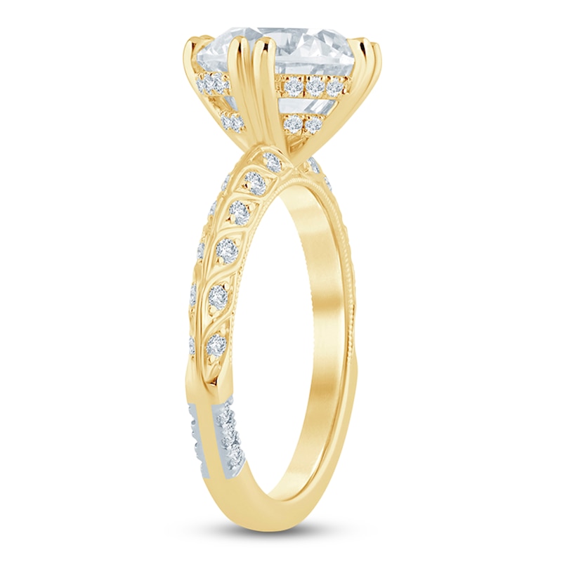 Main Image 2 of Pnina Tornai Lab-Grown Diamond Round-Cut Engagement Ring 3-1/3 ct tw 14K Yellow Gold