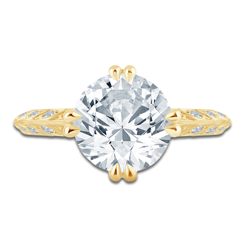 Main Image 3 of Pnina Tornai Lab-Grown Diamond Round-Cut Engagement Ring 3-1/3 ct tw 14K Yellow Gold