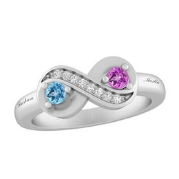 Color Stone Couple's Infinity Ring
