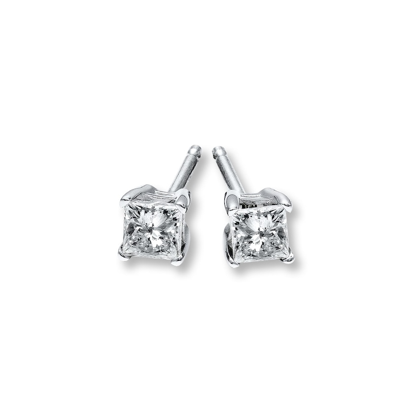 Main Image 1 of Diamond Earrings 1/4 ct tw Princess-Cut 14K White Gold (I2/I)