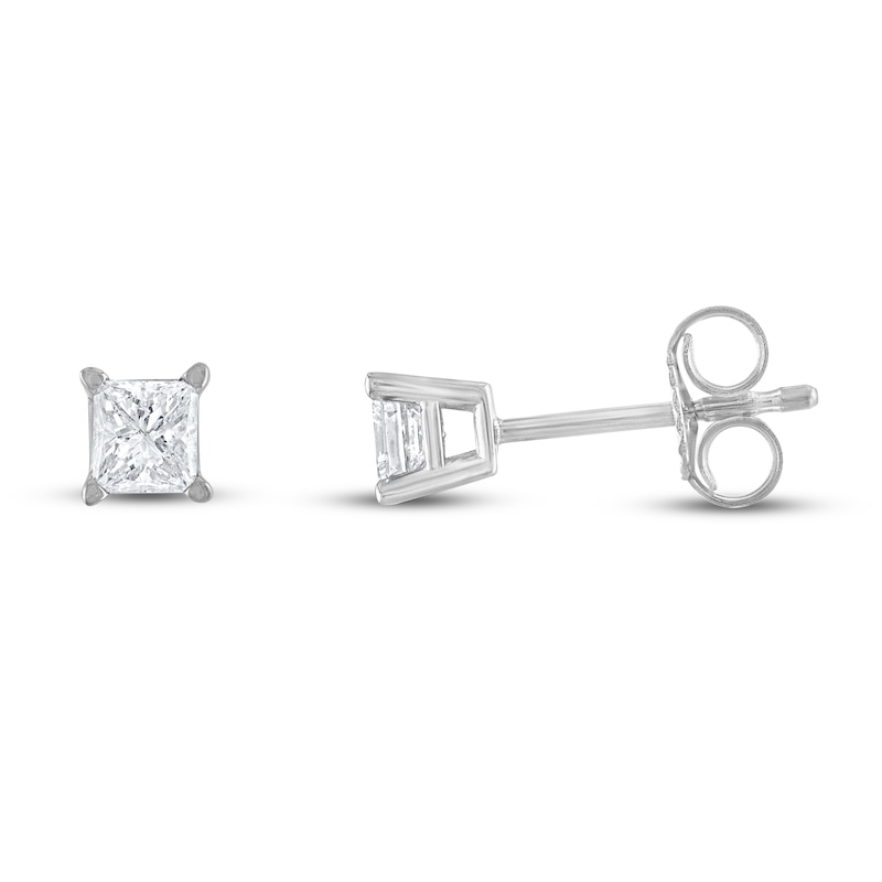 Diamond Solitaire Earrings 1/3 ct tw Princess-Cut 14K White Gold (I2/I)