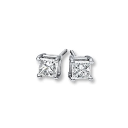 Diamond Earrings 1/2 ct tw Princess-cut 14K White Gold (I2/I)