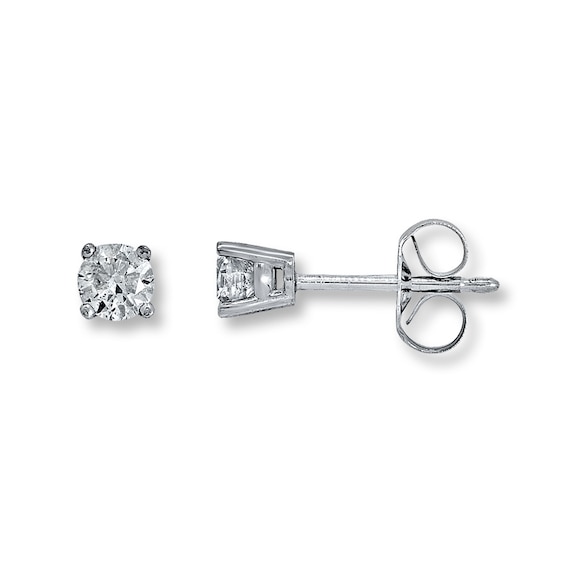 Diamond Solitaire Earrings 1/3 ct tw Round-cut 14K White Gold (I2/I ...