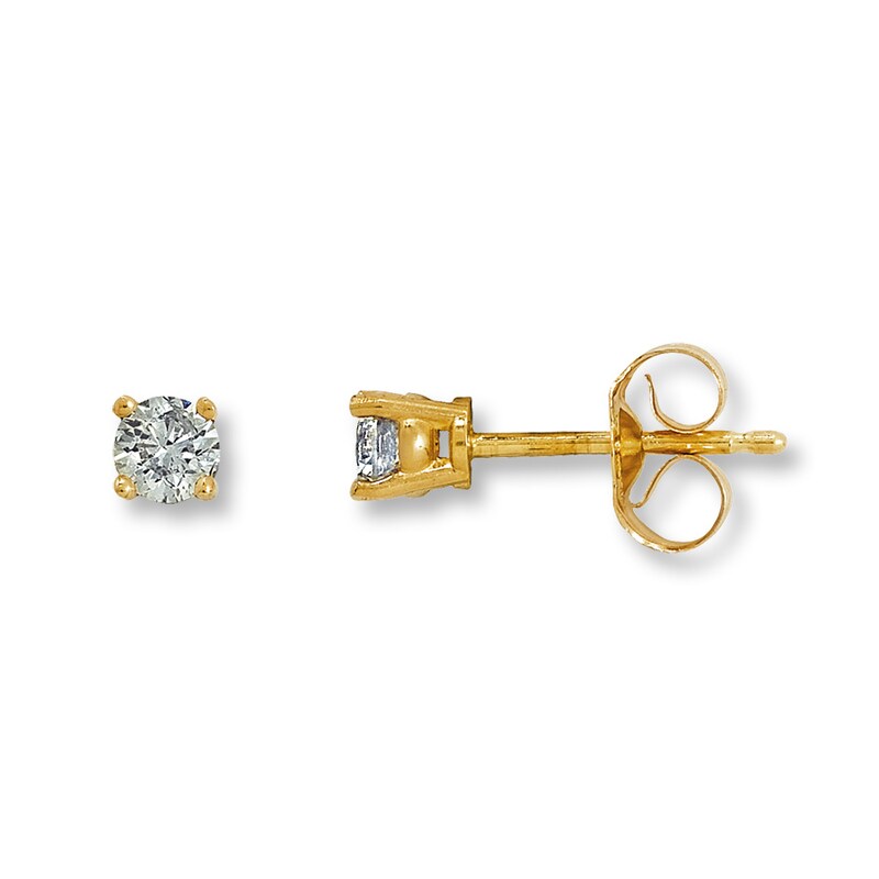 Main Image 1 of Diamond Earrings 1/4 ct tw Round-cut 14K Yellow Gold (I2/I)