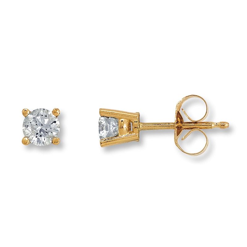Main Image 1 of Diamond Earrings 1/2 ct tw Round-Cut 14K Yellow Gold (I2/I)