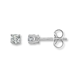 Diamond Solitaire Earrings 1/4 ct tw Round-cut 14K White Gold (I2/I)