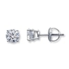 Thumbnail Image 0 of Certified Diamond Earrings 1 ct tw Round-cut 18K White Gold (I1/I)