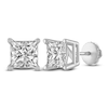 Thumbnail Image 1 of Certified Diamond Earrings 1 ct tw Princess-cut 18K White Gold (I1/I)