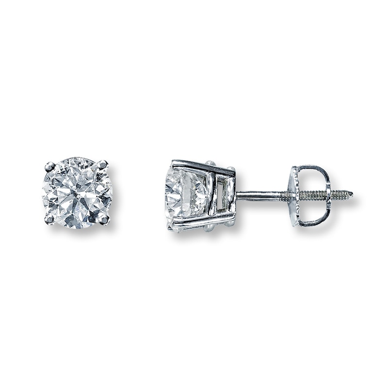 Main Image 1 of Diamond Earrings 1-1/2 ct tw Round 14K White Gold (I2/I)