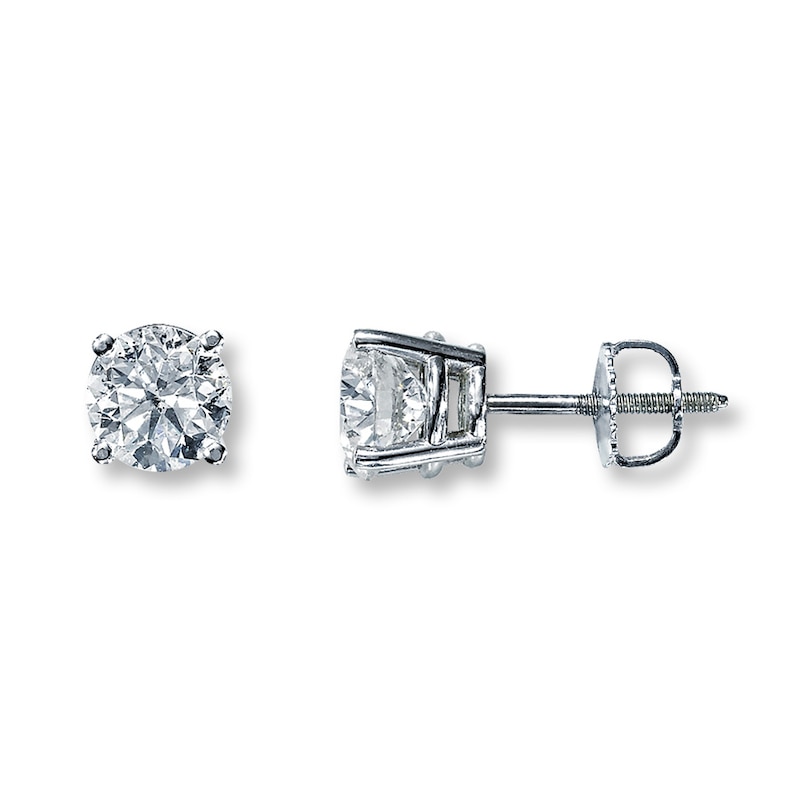 Diamond Earrings 1-1/2 ct tw Round 14K White Gold (I2/I)