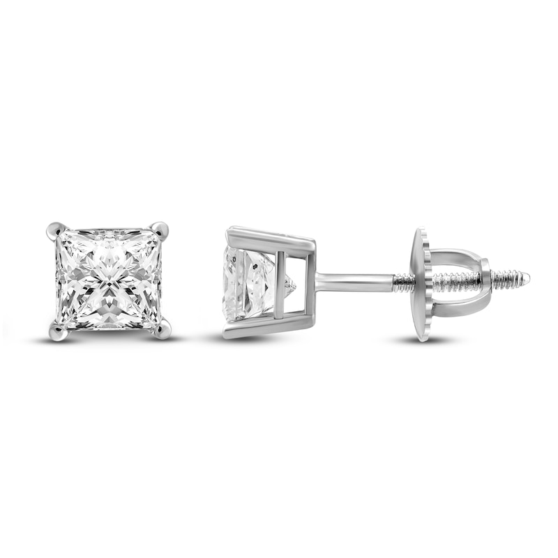 Main Image 2 of Diamond Earrings 2 ct tw Princess-cut 14K White Gold (I2/I)