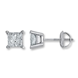 Diamond Earrings 1-1/4 ct tw Princess-cut 14K White Gold (I2/I)